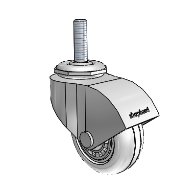 Monarch Threaded Stem Polished Nickel Swivel Caster with 2 x .8125 Clear Vipor Wheel
