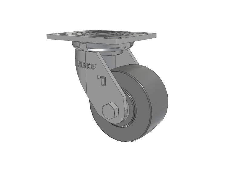 16 Series Top Plate Swivel Caster with 4 x 2 Grey Polyurethane XP - X-treme Plus Solid Polyurethane Wheel