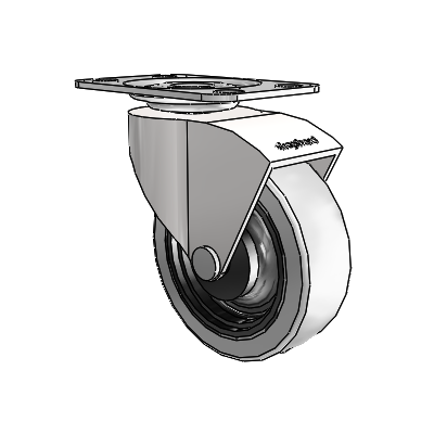 Monarch Top Plate Bright Chrome Swivel Caster with 2.5 x .8125 Grey Thermoplastic Urethane Wheel