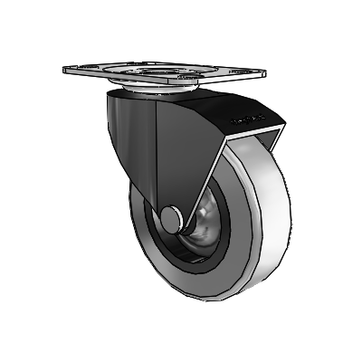 Monarch Top Plate Black Oxide Swivel Caster with 2.5 x .8125 Grey Thermoplastic Rubber Wheel