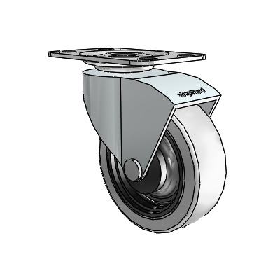 Monarch Top Plate Zinc Swivel Caster with 2.5 x .8125 Grey Thermoplastic Urethane Wheel