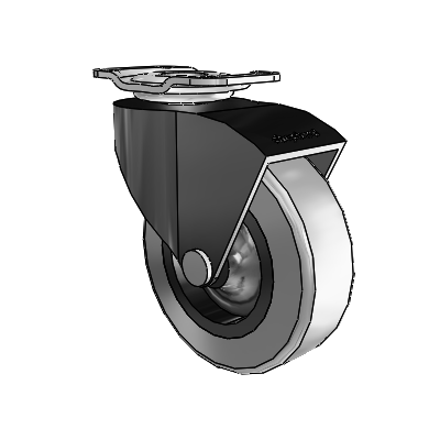 Monarch Top Plate Black Oxide Swivel Caster with 2.5 x .8125 Grey Thermoplastic Rubber Wheel