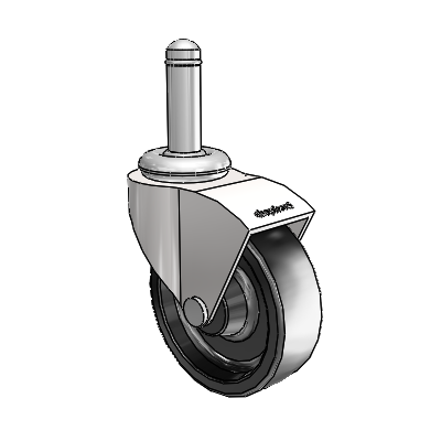 Monarch Grip Ring Bright Chrome Swivel Caster with 2.5 x .8125 Black Polyolefin Wheel