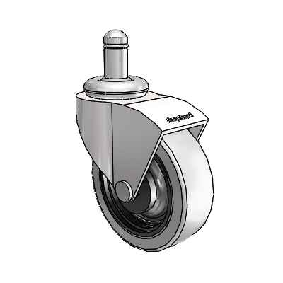 Monarch Grip Ring Bright Chrome Swivel Caster with 2.5 x .8125 Grey Thermoplastic Urethane Wheel