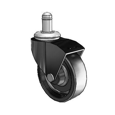 Monarch Grip Ring Black Oxide Swivel Caster with 2.5 x .8125 Black Polyolefin Wheel