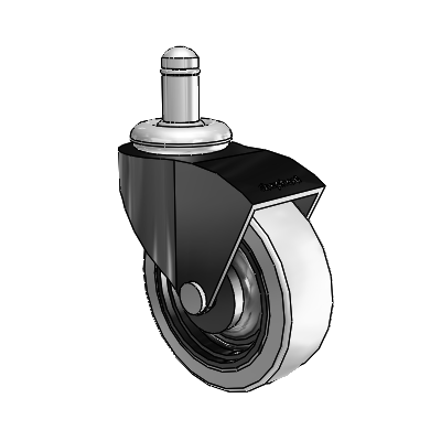 Monarch Grip Ring Black Oxide Swivel Caster with 2.5 x .8125 Grey Thermoplastic Urethane Wheel