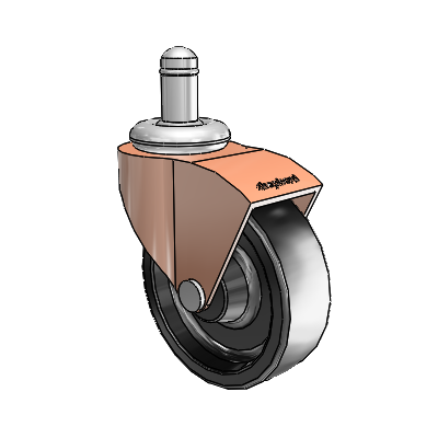 Monarch Grip Ring Copper Oxide Swivel Caster with 2.5 x .8125 Black Polyolefin Wheel