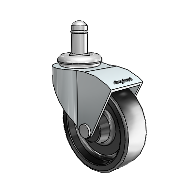 Monarch Grip Ring Zinc Swivel Caster with 2.5 x .8125 Black Polyolefin Wheel