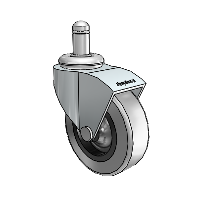 Monarch Grip Ring Zinc Swivel Caster with 2.5 x .8125 Grey Thermoplastic Rubber Wheel