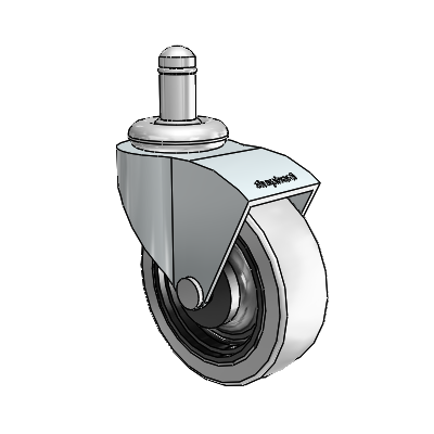 Monarch Grip Ring Zinc Swivel Caster with 2.5 x .8125 Grey Thermoplastic Urethane Wheel