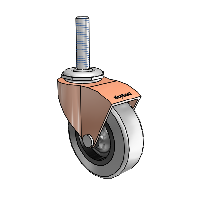 Monarch Threaded Stem Copper Oxide Swivel Caster with 2.5 x .8125 Grey Thermoplastic Rubber Wheel