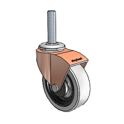 Monarch Threaded Stem Copper Oxide Swivel Caster with 2.5 x .8125 Grey Thermoplastic Urethane Wheel