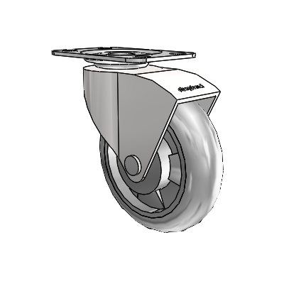 Monarch Top Plate Bright Chrome Swivel Caster with 3 x .8125 Grey MonoTech Wheel