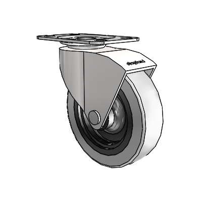Monarch Top Plate Bright Chrome Swivel Caster with 3 x .8125 Grey Thermoplastic Urethane Wheel