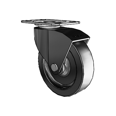 Monarch Top Plate Black Oxide Swivel Caster with 3 x .8125 Black Polyolefin Wheel
