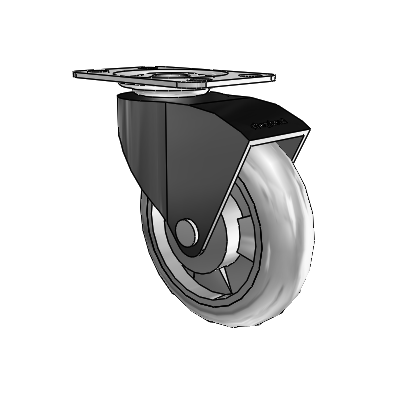 Monarch Top Plate Black Oxide Swivel Caster with 3 x .8125 Grey MonoTech Wheel