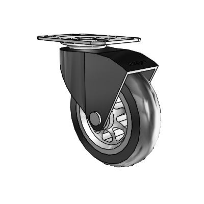 Monarch Top Plate Black Oxide Swivel Caster with 3 x .8125 Black No-Matic Rubber Wheel