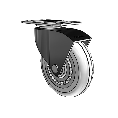 Monarch Top Plate Black Oxide Swivel Caster with 3 x .8125 Clear Vipor Wheel