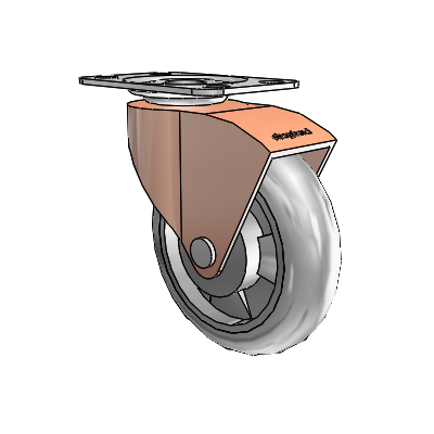 Monarch Top Plate Copper Oxide Swivel Caster with 3 x .8125 Grey MonoTech Wheel