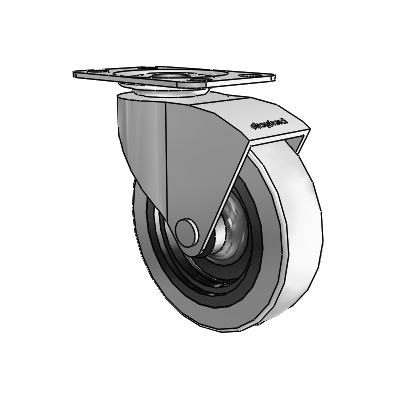 Monarch Top Plate Polished Nickel Swivel Caster with 3 x .8125 Grey Thermoplastic Urethane Wheel