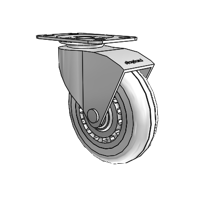 Monarch Top Plate Polished Nickel Swivel Caster with 3 x .8125 Clear Vipor Wheel