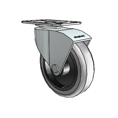 Monarch Top Plate Zinc Swivel Caster with 3 x .8125 Grey Thermoplastic Rubber Wheel