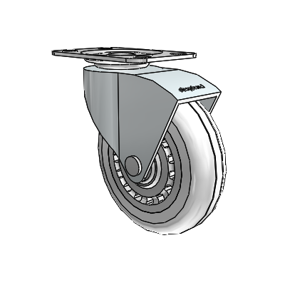 Monarch Top Plate Zinc Swivel Caster with 3 x .8125 Clear Vipor Wheel