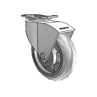 Monarch Top Plate Bright Chrome Swivel Caster with 3 x .8125 Grey MonoTech Wheel