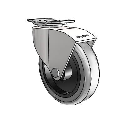 Monarch Top Plate Bright Chrome Swivel Caster with 3 x .8125 Grey Thermoplastic Rubber Wheel