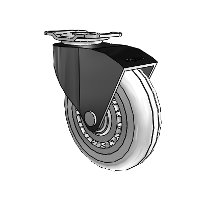 Monarch Top Plate Black Oxide Swivel Caster with 3 x .8125 Clear Vipor Wheel