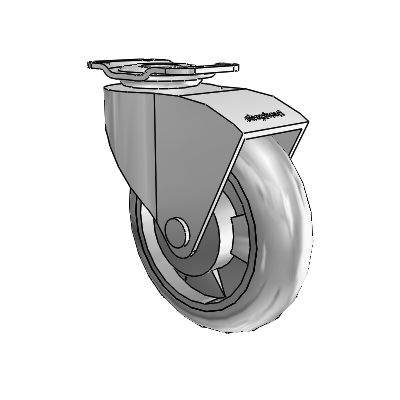 Monarch Top Plate Polished Nickel Swivel Caster with 3 x .8125 Grey MonoTech Wheel