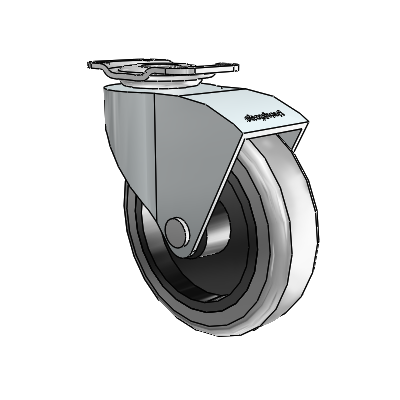 Monarch Top Plate Zinc Swivel Caster with 3 x .8125 Grey Thermoplastic Rubber Wheel