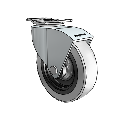 Monarch Top Plate Zinc Swivel Caster with 3 x .8125 Grey Thermoplastic Urethane Wheel