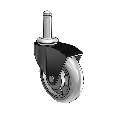 Monarch Grip Ring Black Oxide Swivel Caster with 3 x .8125 Grey MonoTech Wheel
