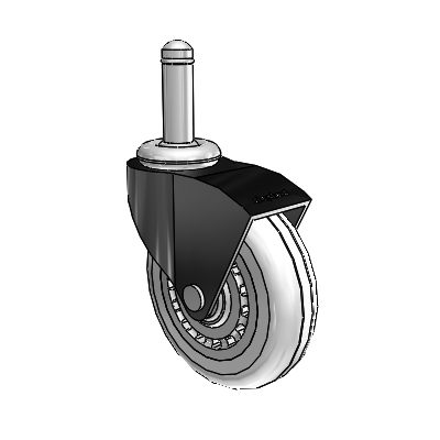 Monarch Grip Ring Black Oxide Swivel Caster with 3 x .8125 Clear Vipor Wheel