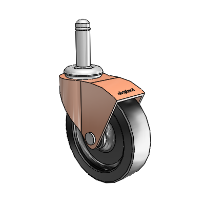Monarch Grip Ring Copper Oxide Swivel Caster with 3 x .8125 Black Polyolefin Wheel