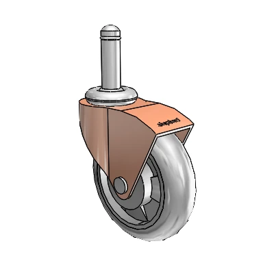 Monarch Grip Ring Copper Oxide Swivel Caster with 3 x .8125 Grey MonoTech Wheel