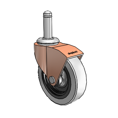 Monarch Grip Ring Copper Oxide Swivel Caster with 3 x .8125 Grey Thermoplastic Urethane Wheel