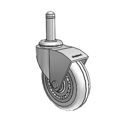 Monarch Grip Ring Polished Nickel Swivel Caster with 3 x .8125 Clear Vipor Wheel
