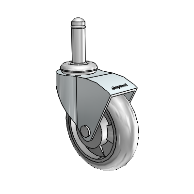 Monarch Grip Ring Zinc Swivel Caster with 3 x .8125 Grey MonoTech Wheel