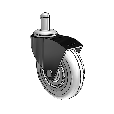 Monarch Grip Ring Black Oxide Swivel Caster with 3 x .8125 Clear Vipor Wheel