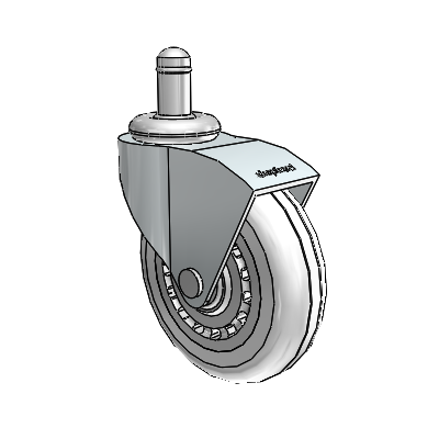 Monarch Grip Ring Zinc Swivel Caster with 3 x .8125 Clear Vipor Wheel