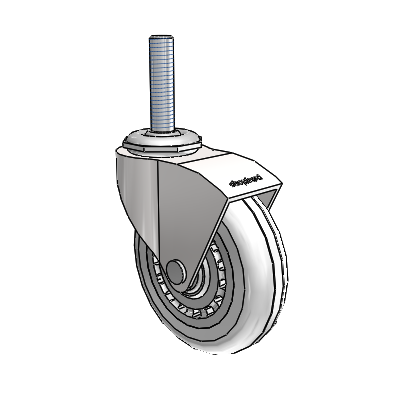 Monarch Threaded Stem Bright Chrome Swivel Caster with 3 x .8125 Clear Vipor Wheel