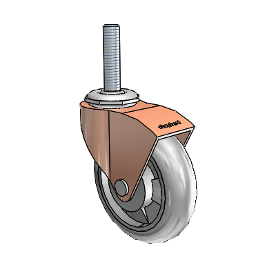 Monarch Threaded Stem Copper Oxide Swivel Caster with 3 x .8125 Grey MonoTech Wheel