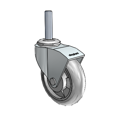 Monarch Threaded Stem Zinc Swivel Caster with 3 x .8125 Grey MonoTech Wheel