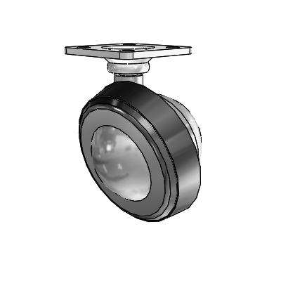 Top Plate Satin Chrome Swivel Ball Caster with 2.25 Wheel
