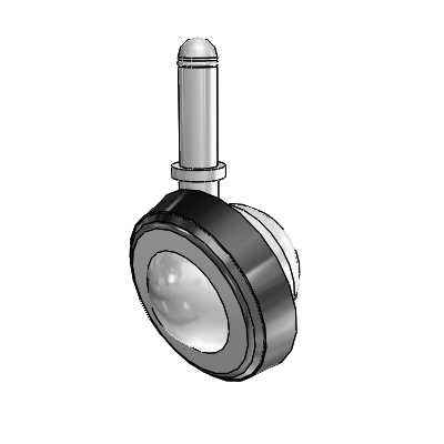 Grip Ring Bright Chrome Swivel Ball Caster with 2.25 Wheel