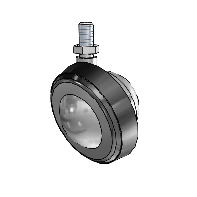 Threaded Stem Satin Chrome Swivel Ball Caster with 2.25 Wheel