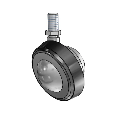 Threaded Stem Satin Chrome Swivel Ball Caster with 2.25 Wheel