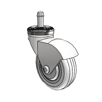 Omega Grip Ring Bright Chrome Swivel Caster with 3 x .9375 Clear Vipor Wheel
